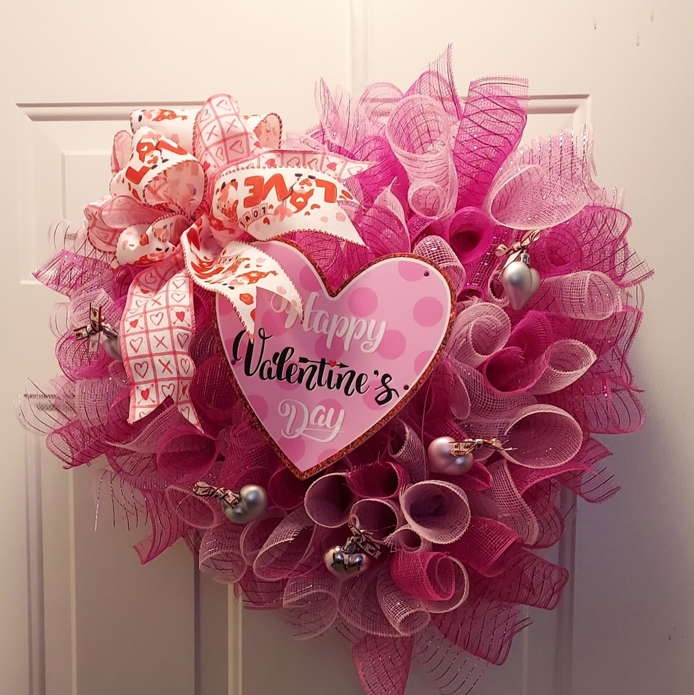 Handmade Valentines Day Wreath